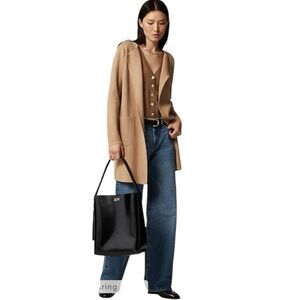 J Crew Juliette collarless sweater-blazer Womens Size 2X Camel